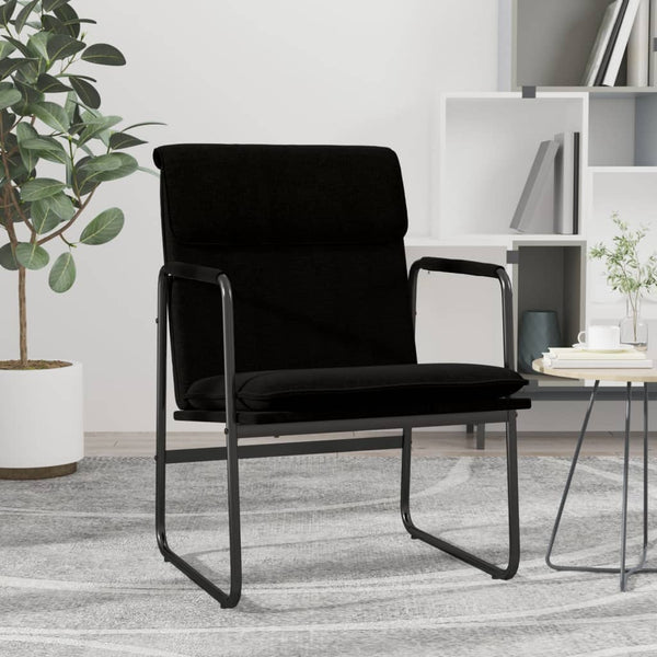 Schwarzer Loungesessel Stoff 55x64x80 cm