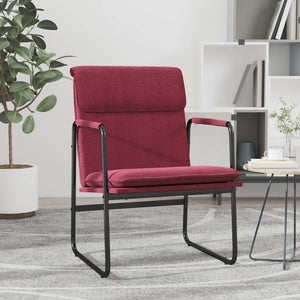 Weinfarbener Loungesessel Stoff 55x64x80 cm