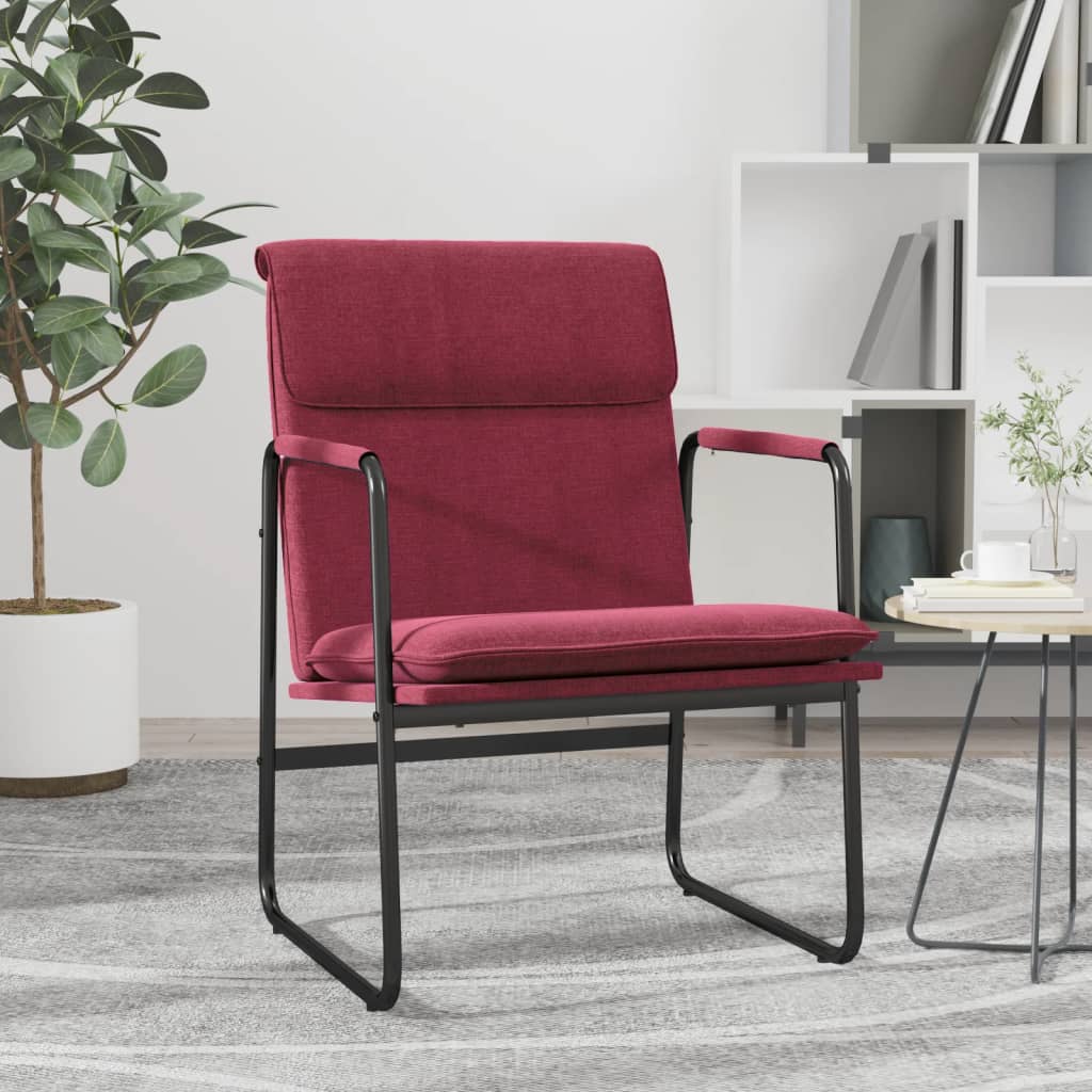 Weinfarbener Loungesessel Stoff 55x64x80 cm