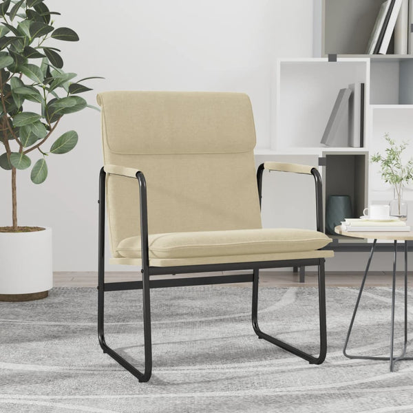 Creme Loungesessel Stoff 55x64x80 cm