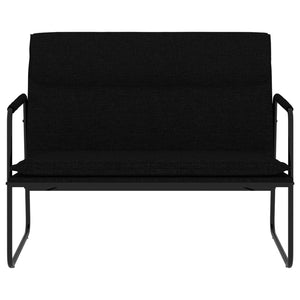 Schwarze Stoff Sitzbank 100 cm