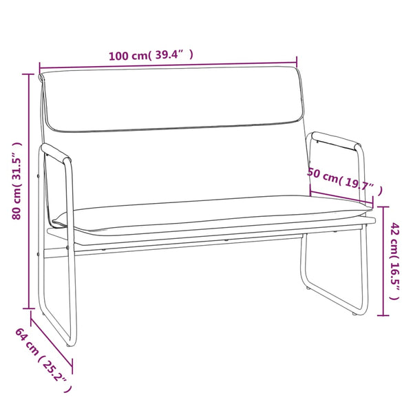 Creme Sitzbank, Stoff, 100 cm