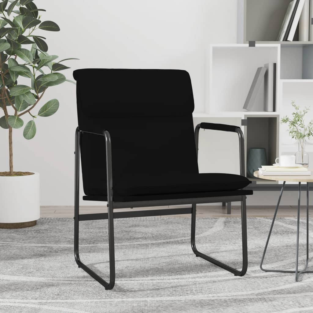 Schwarzer Loungesessel Kunstleder 55x64x80 cm