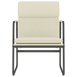 Creme Loungesessel Kunstleder 55x64x80cm