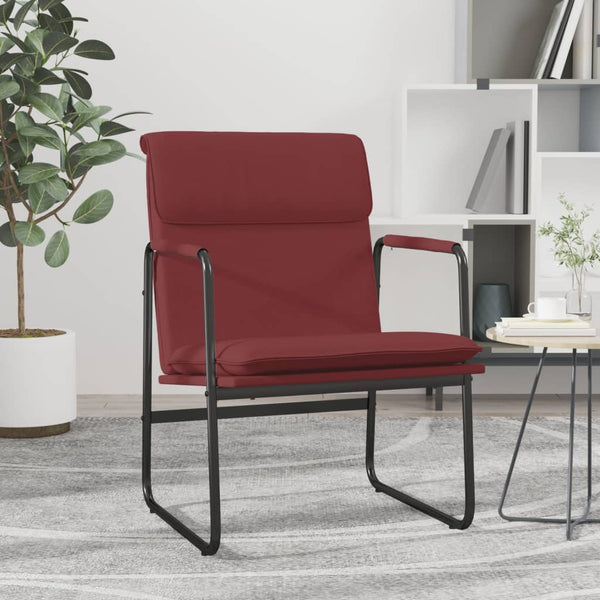 Loungesessel Weinrot Kunstleder 55x64x80 cm