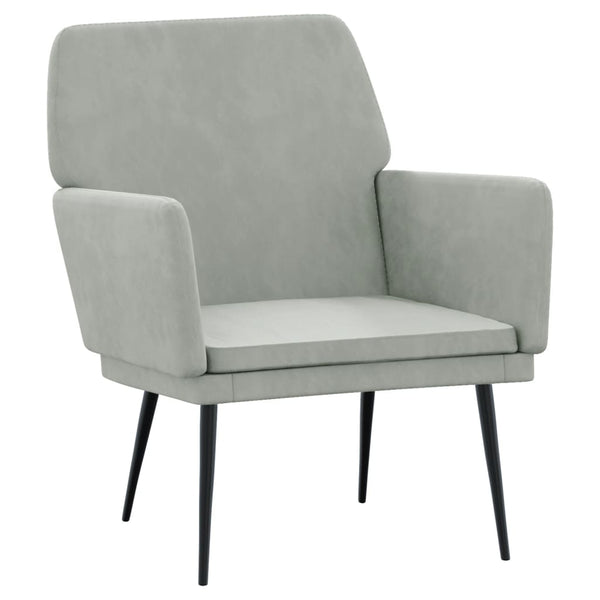 Hellgrauer Samt Sessel 62x79 cm