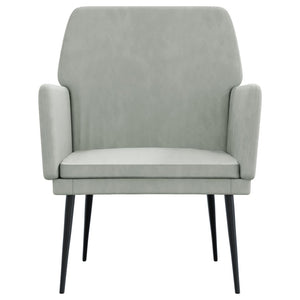 Hellgrauer Samt Sessel 62x79 cm