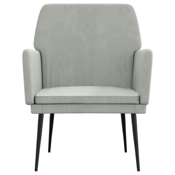 Hellgrauer Samt Sessel 62x79 cm