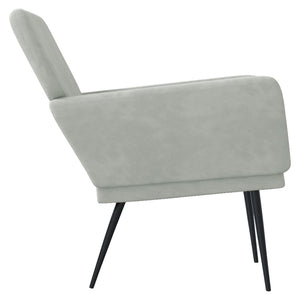 Hellgrauer Samt Sessel 62x79 cm