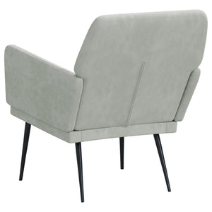 Hellgrauer Samt Sessel 62x79 cm