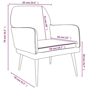Hellgrauer Samt Sessel 62x79 cm