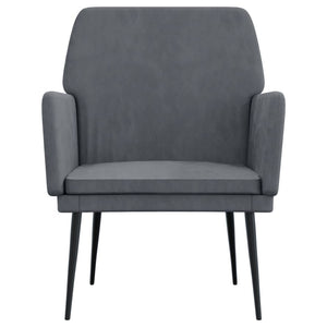 Dunkelgrauer Samt Sessel 62x79 cm