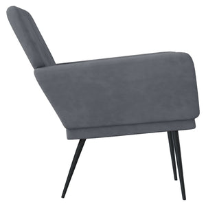 Dunkelgrauer Samt Sessel 62x79 cm