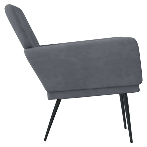 Dunkelgrauer Samt Sessel 62x79 cm