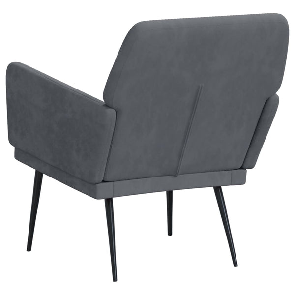 Dunkelgrauer Samt Sessel 62x79 cm