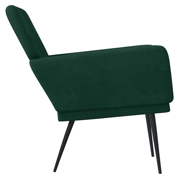 Dunkelgrüner Samt Sessel 62x79x79 cm