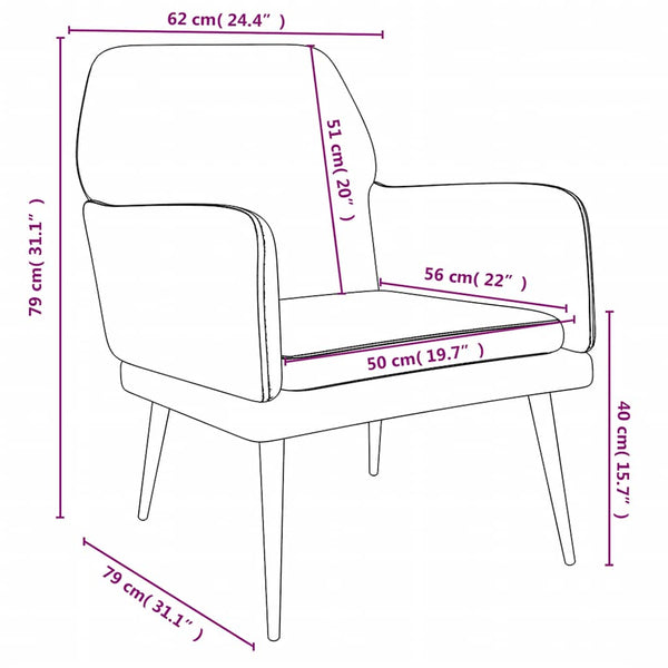 Dunkelgrüner Samt Sessel 62x79x79 cm