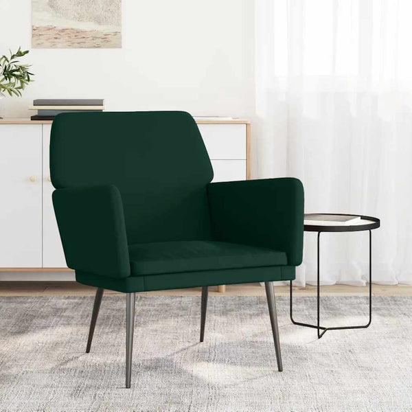 Dunkelgrüner Samt Sessel 62x79x79 cm