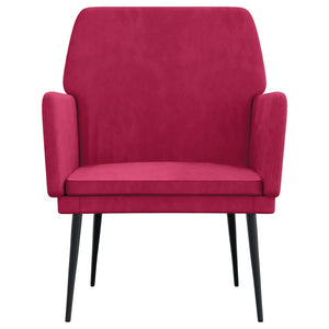 Weinroter Samt Sessel 62x79x79 cm