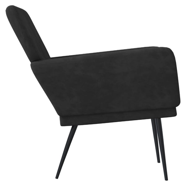 Schwarzer Samt Sessel 62x79x79 cm