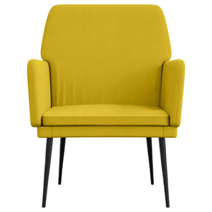 Gelber Samt Sessel 62x79 cm