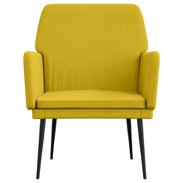 Gelber Samt Sessel 62x79 cm