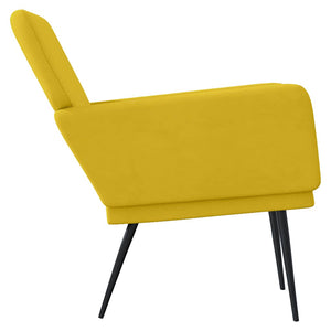 Gelber Samt Sessel 62x79 cm