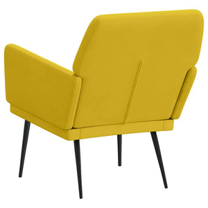 Gelber Samt Sessel 62x79 cm