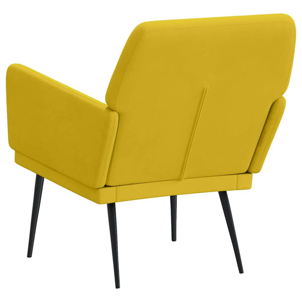 Gelber Samt Sessel 62x79 cm