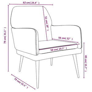 Gelber Samt Sessel 62x79 cm