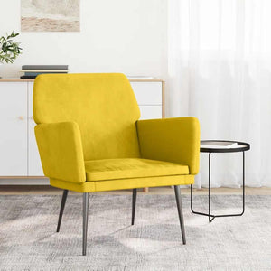 Gelber Samt Sessel 62x79 cm