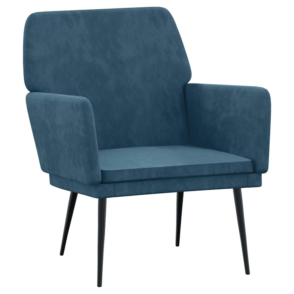 Blauer Samt Sessel 62x79x79 cm