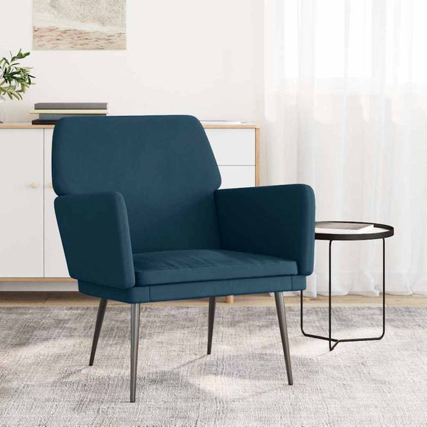 Blauer Samt Sessel 62x79x79 cm