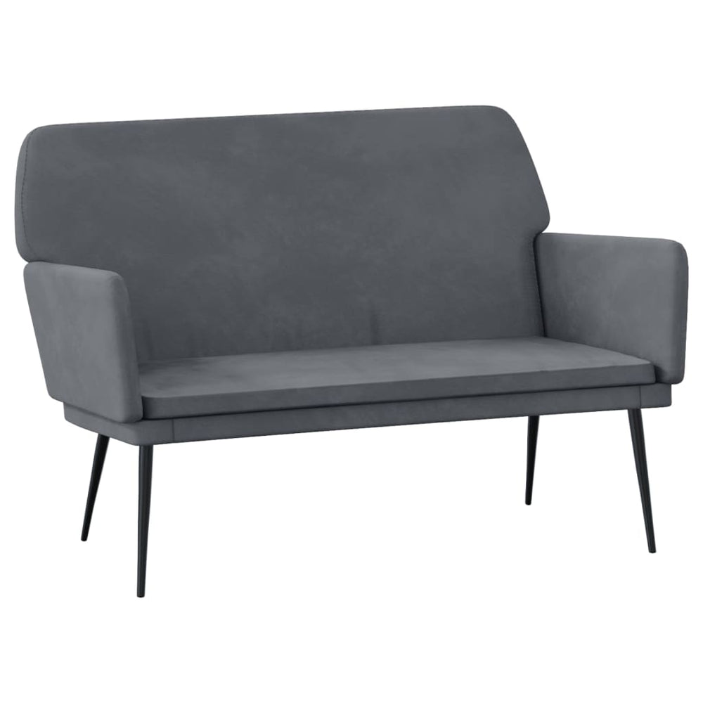 Dunkelgraue Samt Sitzbank 108 cm