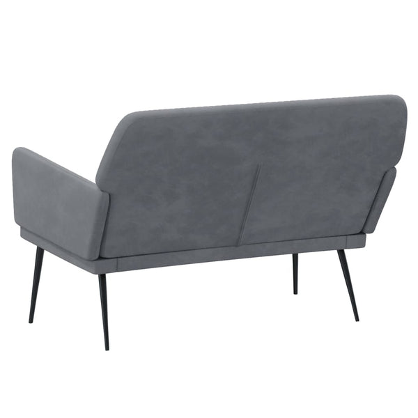 Dunkelgraue Samt Sitzbank 108 cm