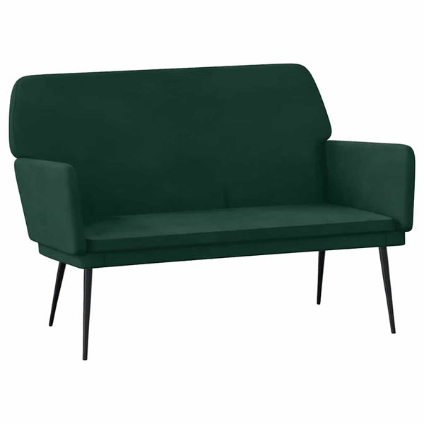 Dunkelgrüne Samt Sitzbank 108 cm