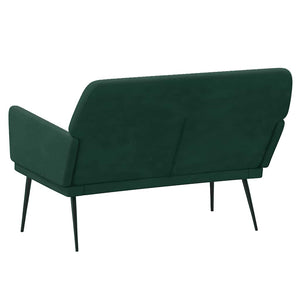 Dunkelgrüne Samt Sitzbank 108 cm