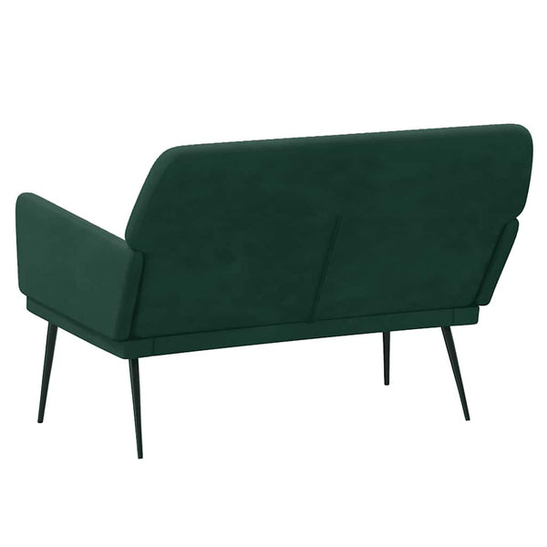 Dunkelgrüne Samt Sitzbank 108 cm