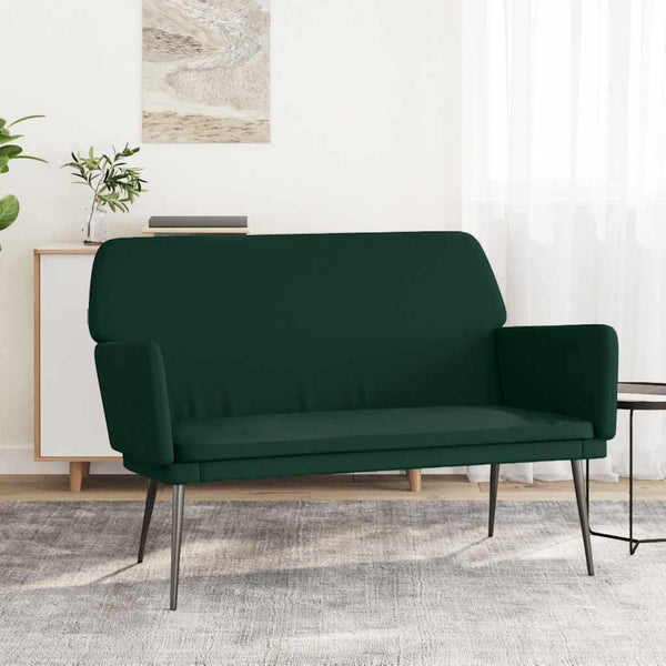 Dunkelgrüne Samt Sitzbank 108 cm