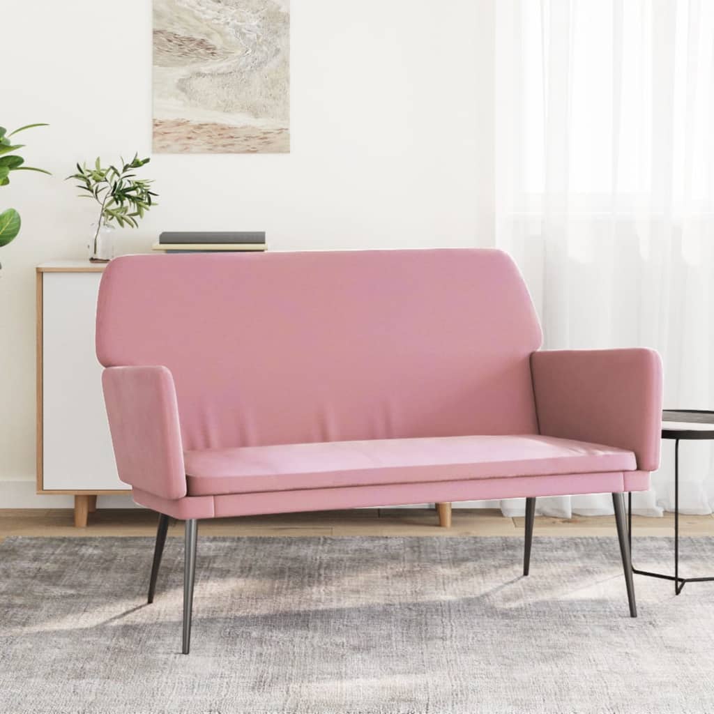 Rosa Samt Sitzbank 108 cm