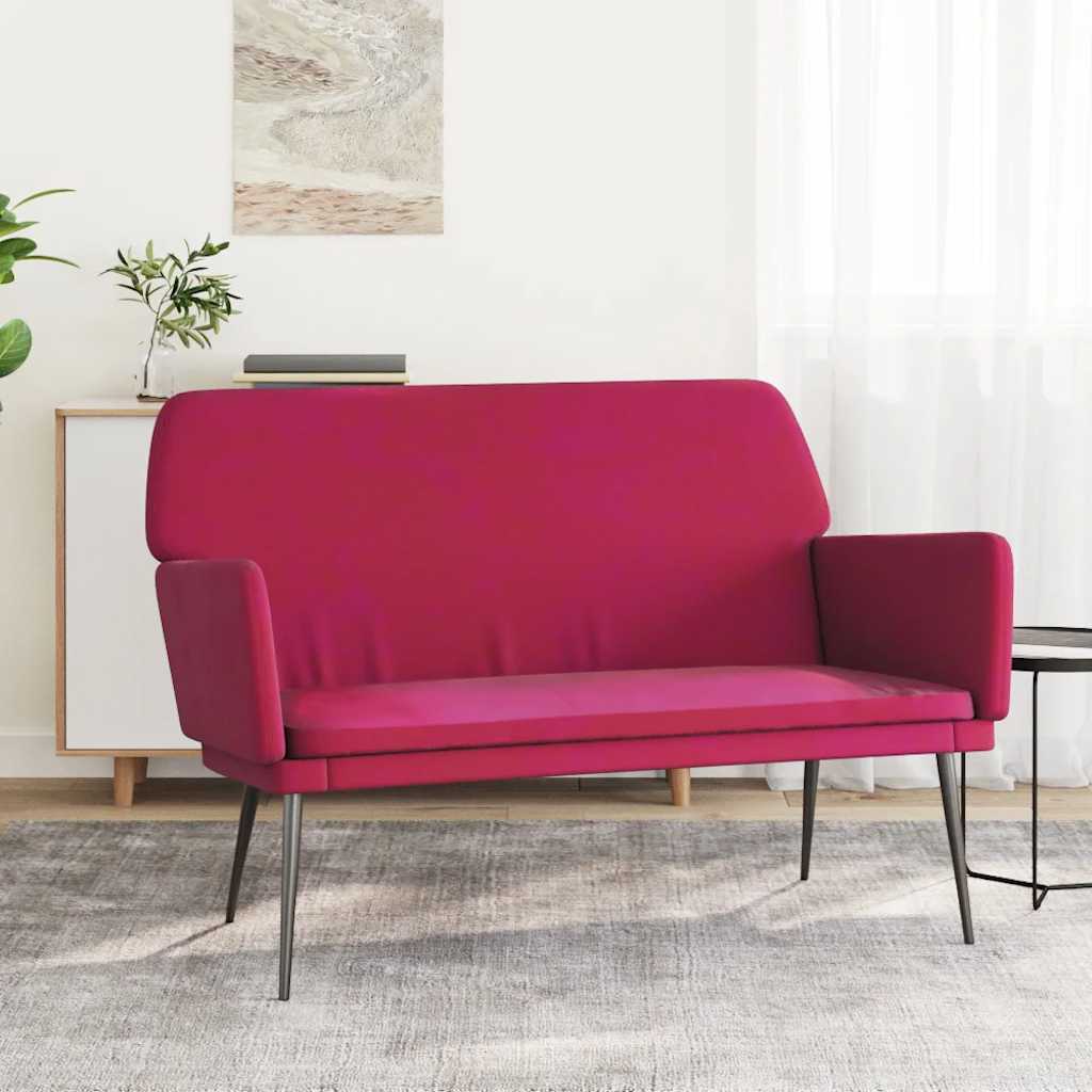 Weinrote Samt Sitzbank 108 cm