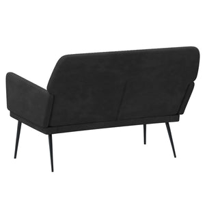Schwarze Samt Sitzbank 108 cm