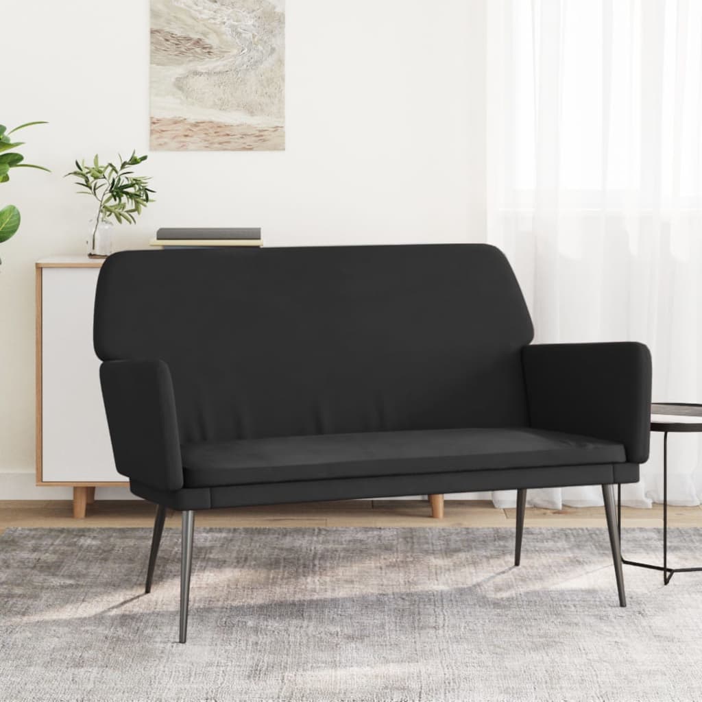 Schwarze Samt Sitzbank 108 cm