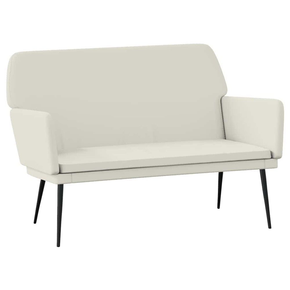 Creme Samt Sitzbank 108 cm