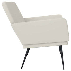 Creme Samt Sitzbank 108 cm