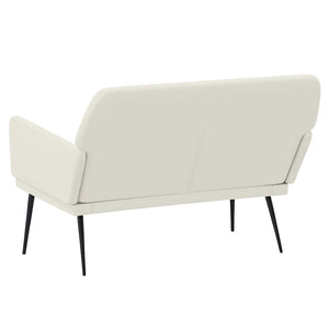 Creme Samt Sitzbank 108 cm