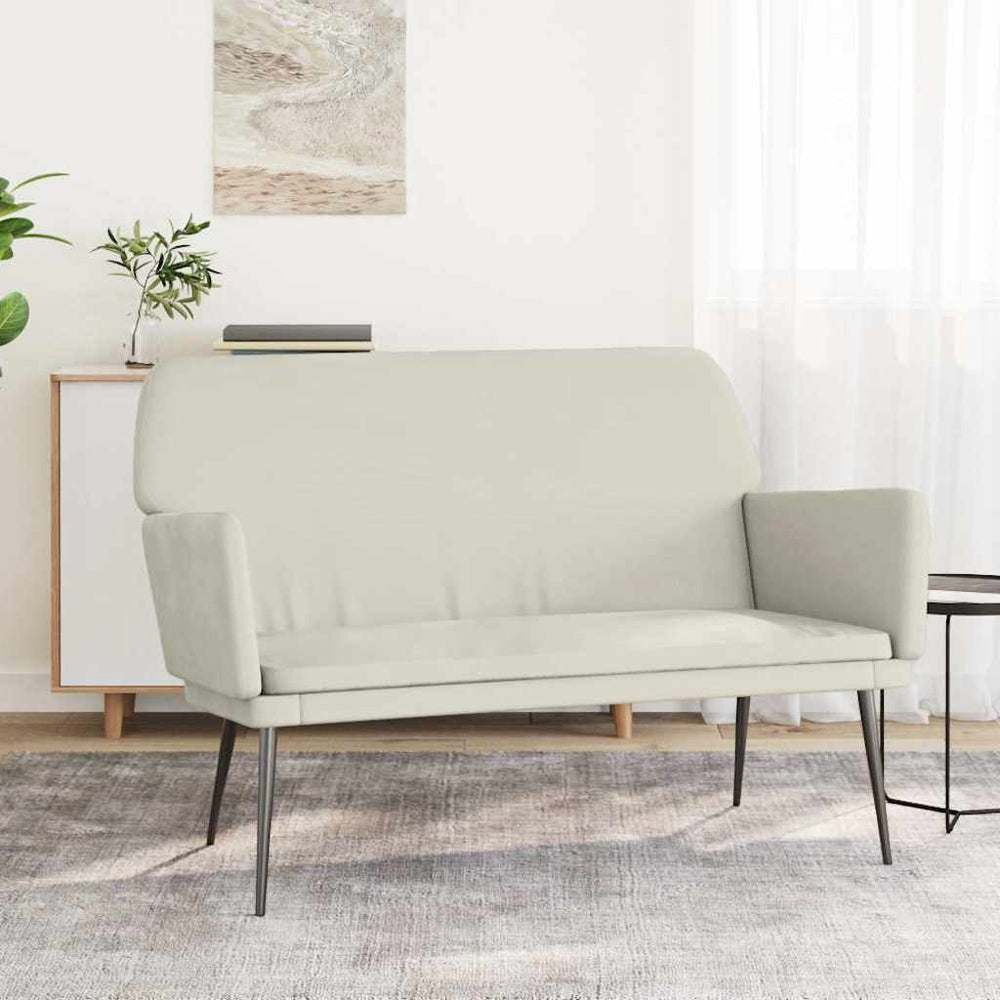 Creme Samt Sitzbank 108 cm