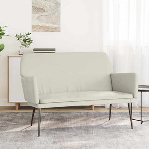 Creme Samt Sitzbank 108 cm