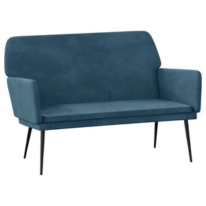Blaue Samt Sitzbank 108 cm