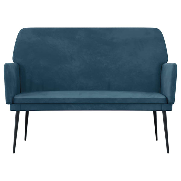 Blaue Samt Sitzbank 108 cm